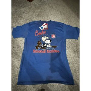 VTG 1988 Peanuts Charlie Brown Snoopy Chicago Cubs Baseball Shirt Single Stitch